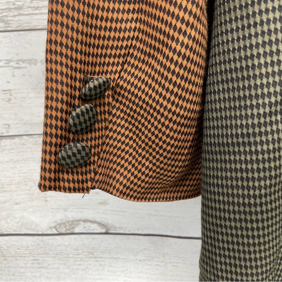 🍁 Vintage The Limited Blazer Harlequin Oversized Jacket Coat Made in USA Sz S - Picture 5 of 8